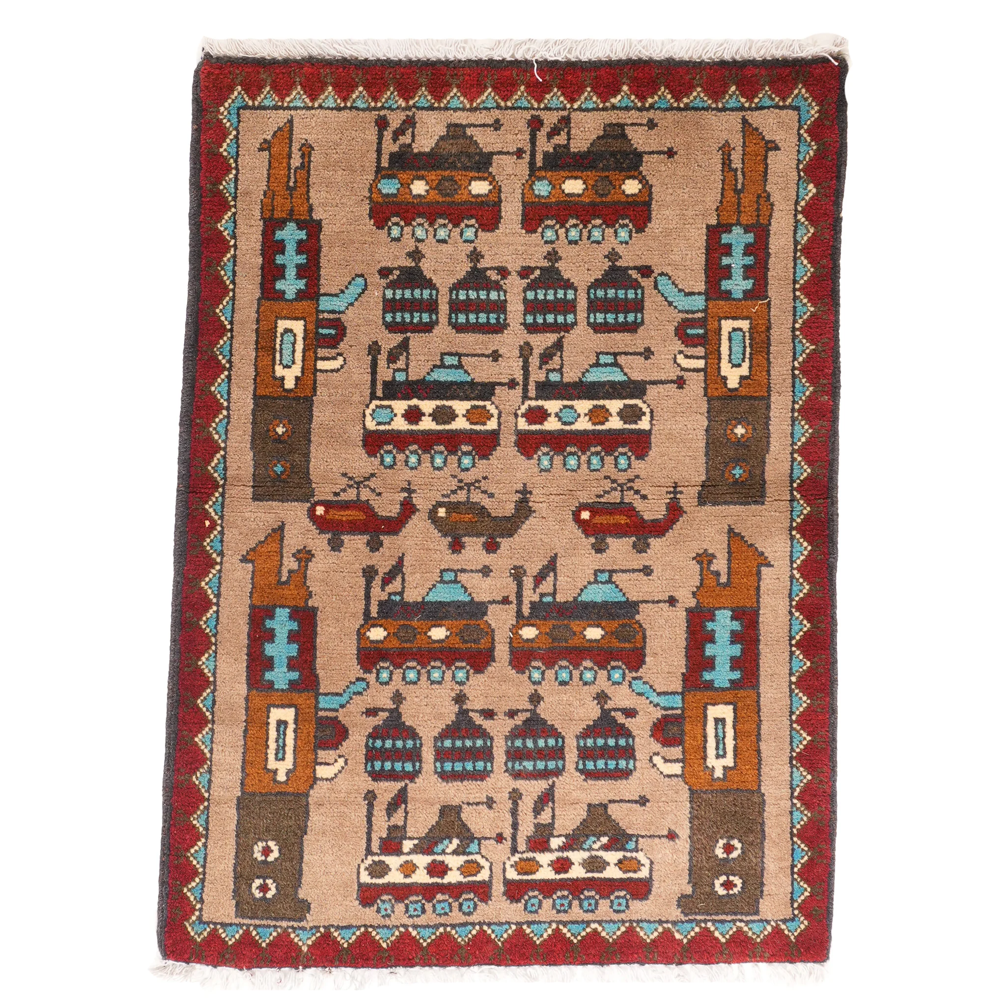 Large Afghan Arsenal Rug - Image 2
