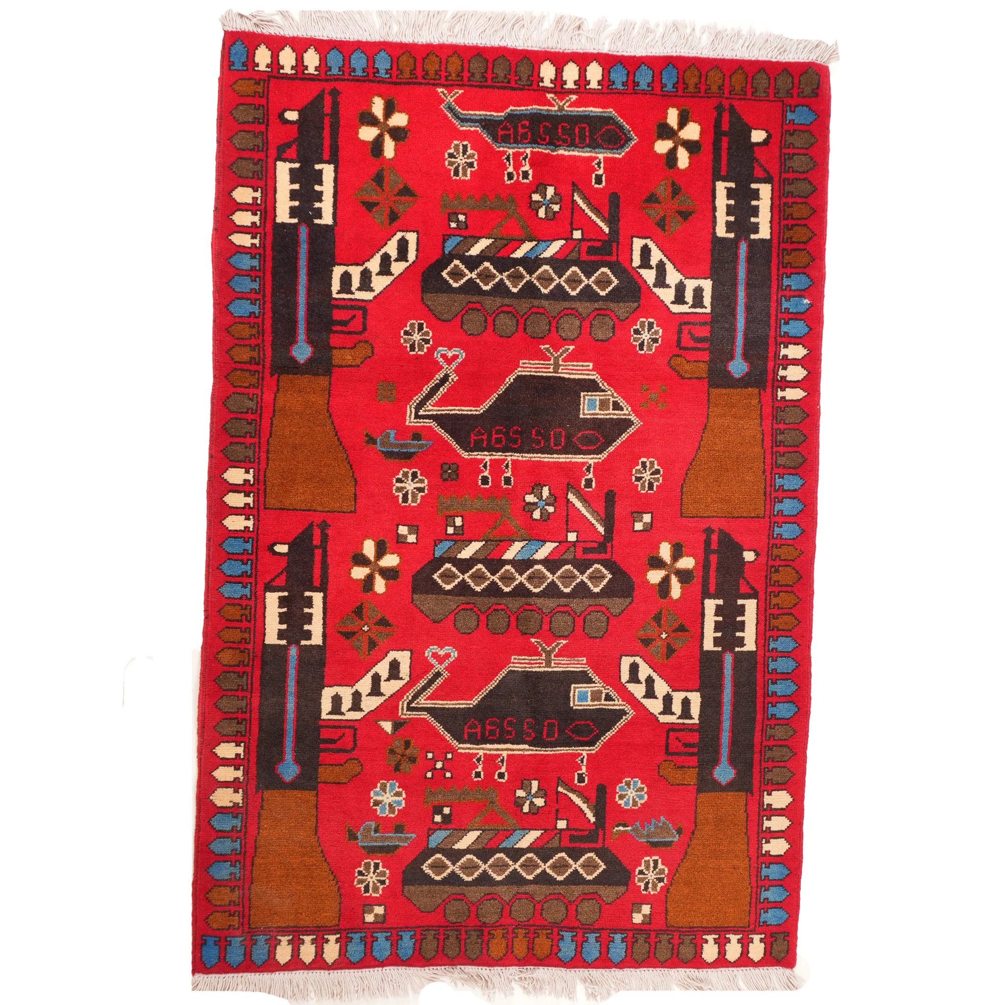 Large Afghan Arsenal Rug - Image 8