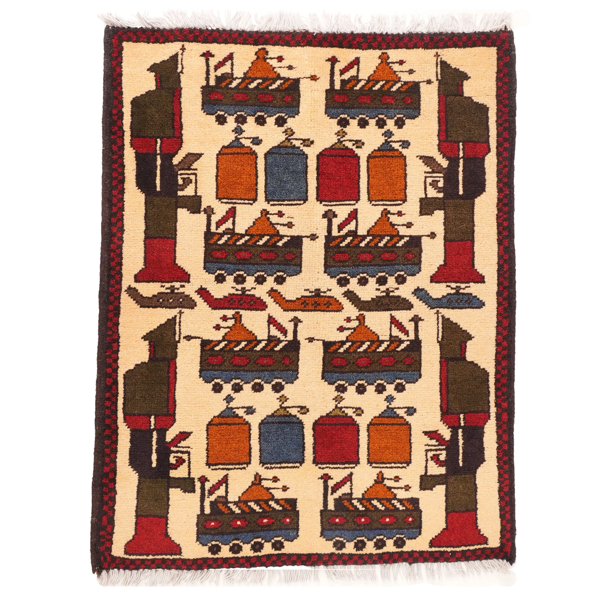 Large Afghan Arsenal Rug - Image 9