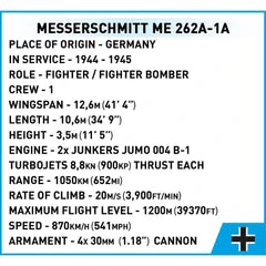 COBI Messerschmitt ME 262A-1A: Set #5721 - Image 7