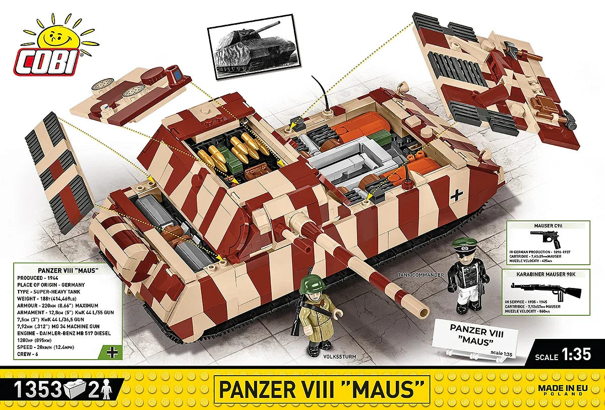 COBI Panzer VIII "Maus" Tank: Set #3138 - Image 2