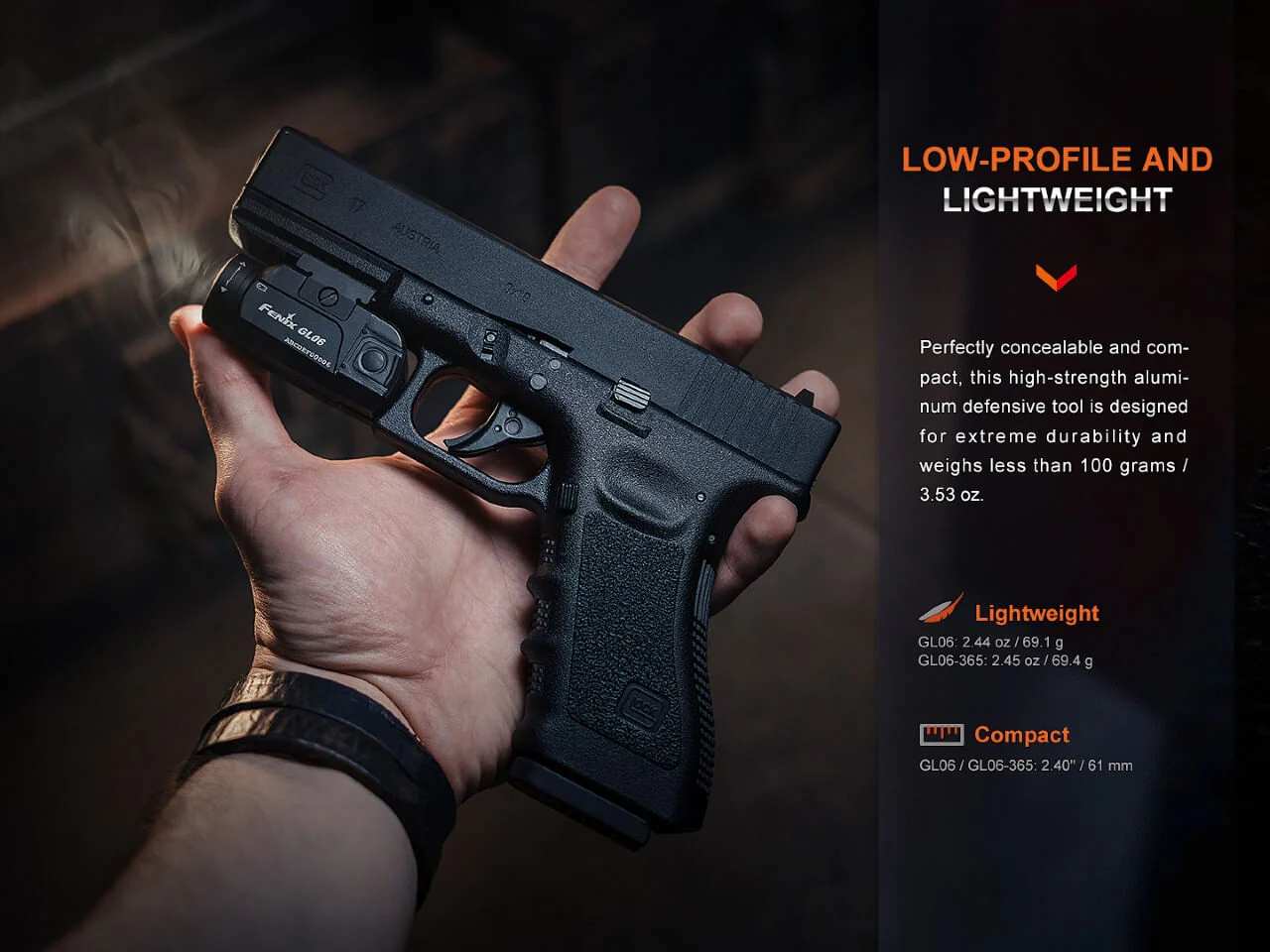 Fenix GL06 Pocket Pistol Tactical LED Light - 600 Lumens - Image 2