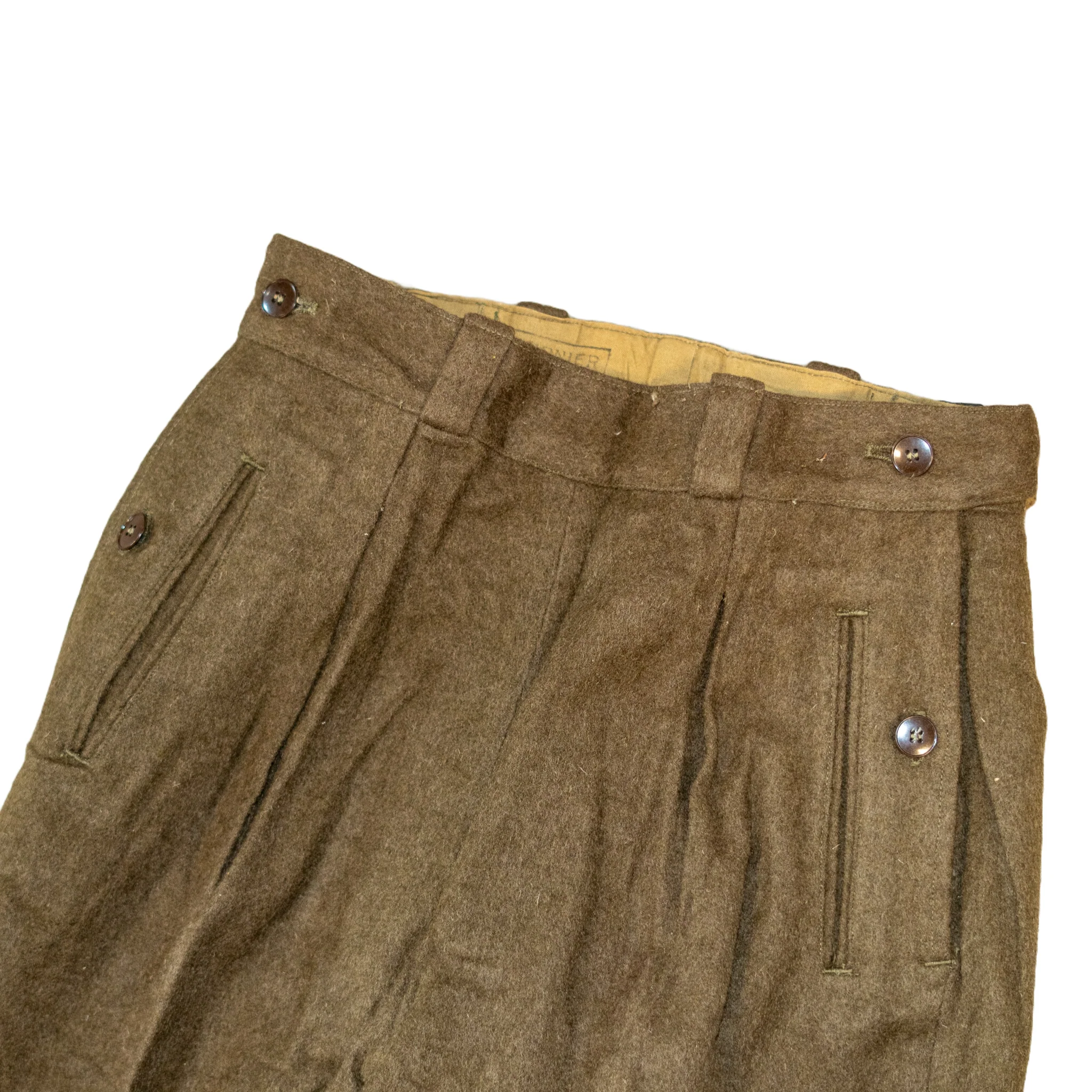 Issued French Army Drop-Front Wool Pants - Image 3