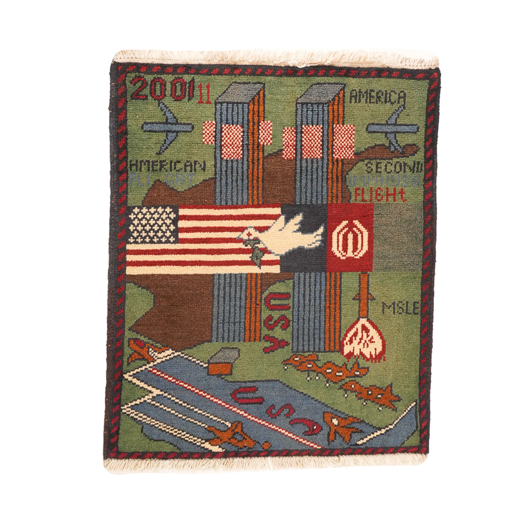 Large Afghan 9/11 Peace Rug - Image 8