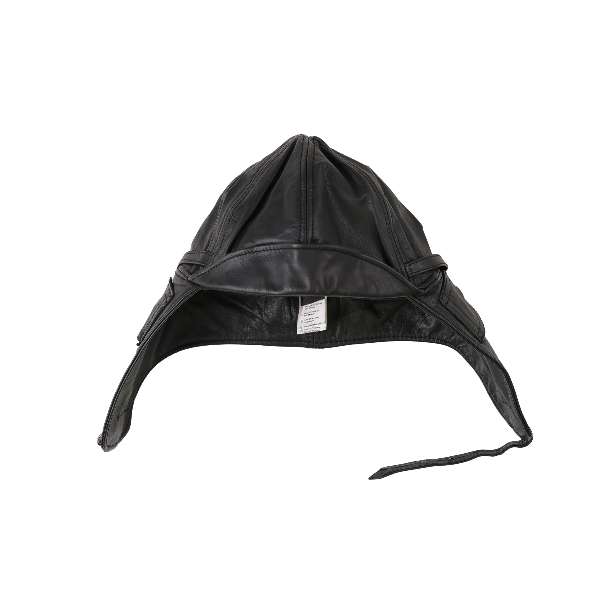 Mil-Tec Black Leather Aviation Helmet - Image 2