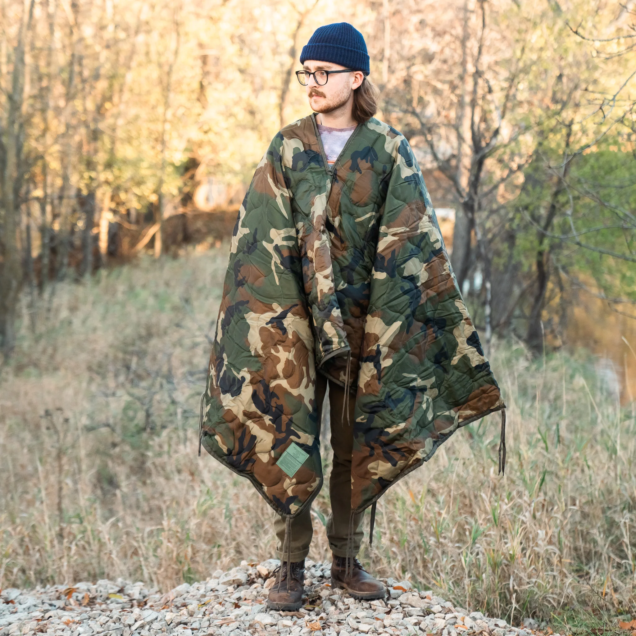 Mil-Tec M81 Woodland Multi-Function Woobie/Poncho Liner w/Stuff Sack - Image 4