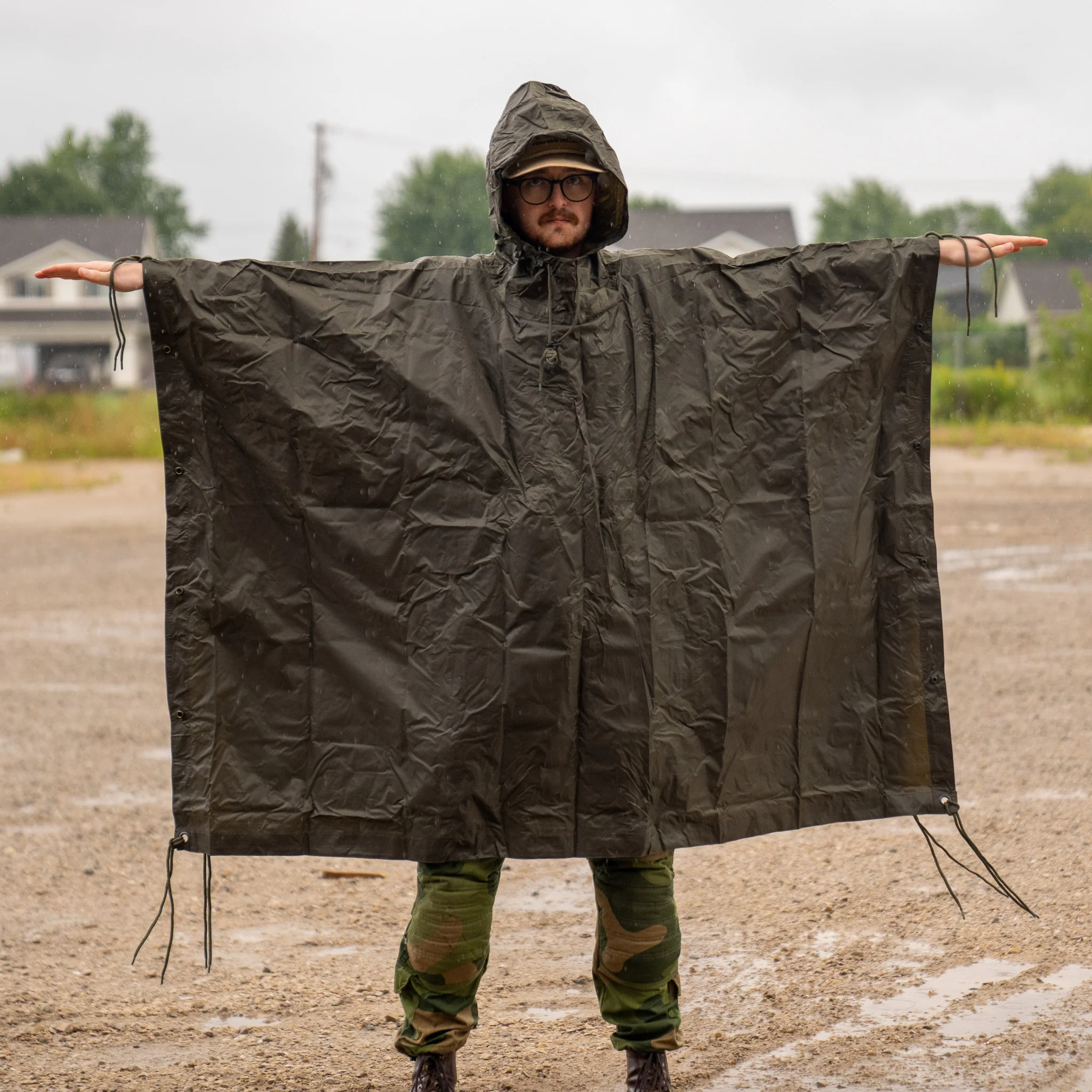Mil-Tec OD Green Ripstop Poncho - Image 3