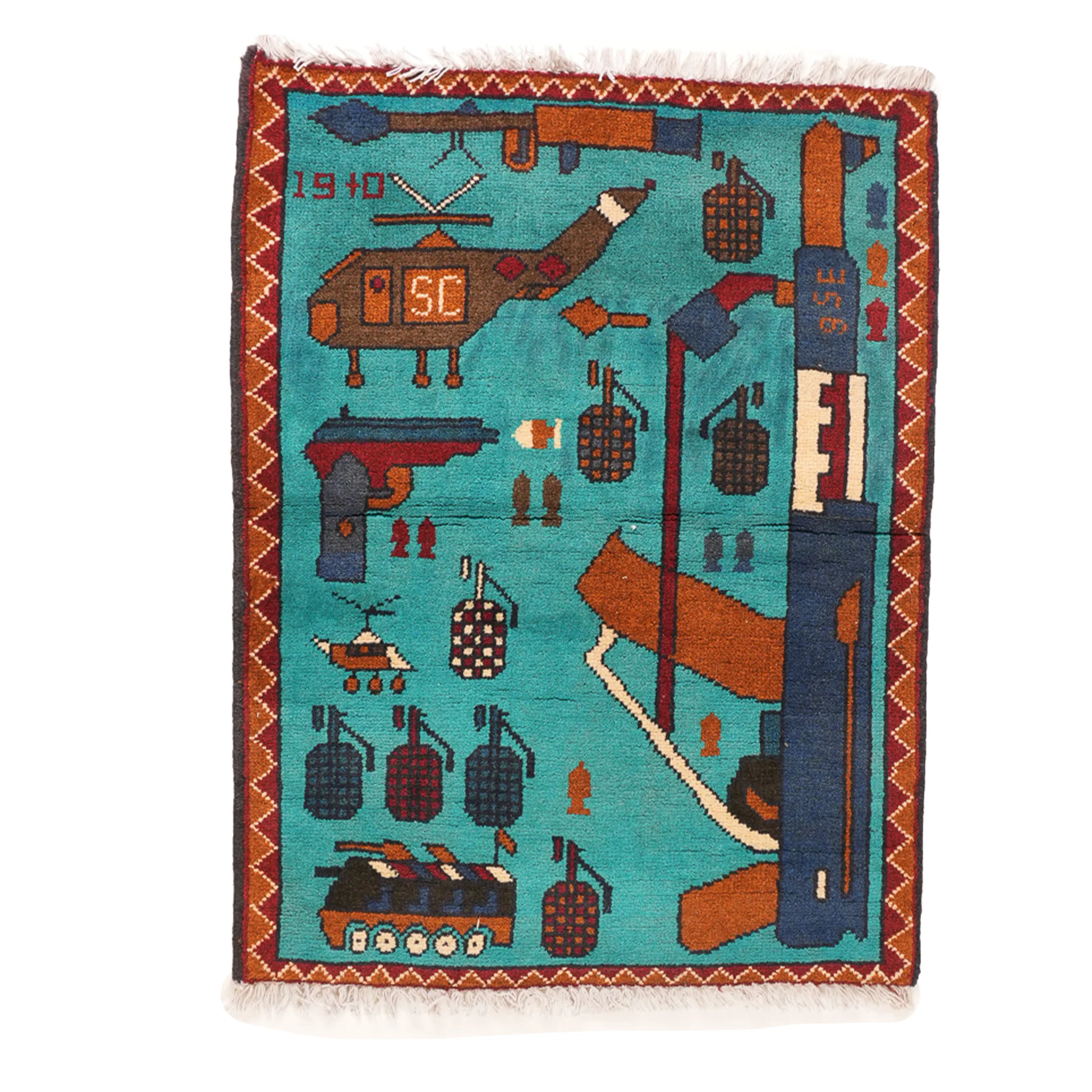 Single AK Pattern Afghan Rug - Image 6