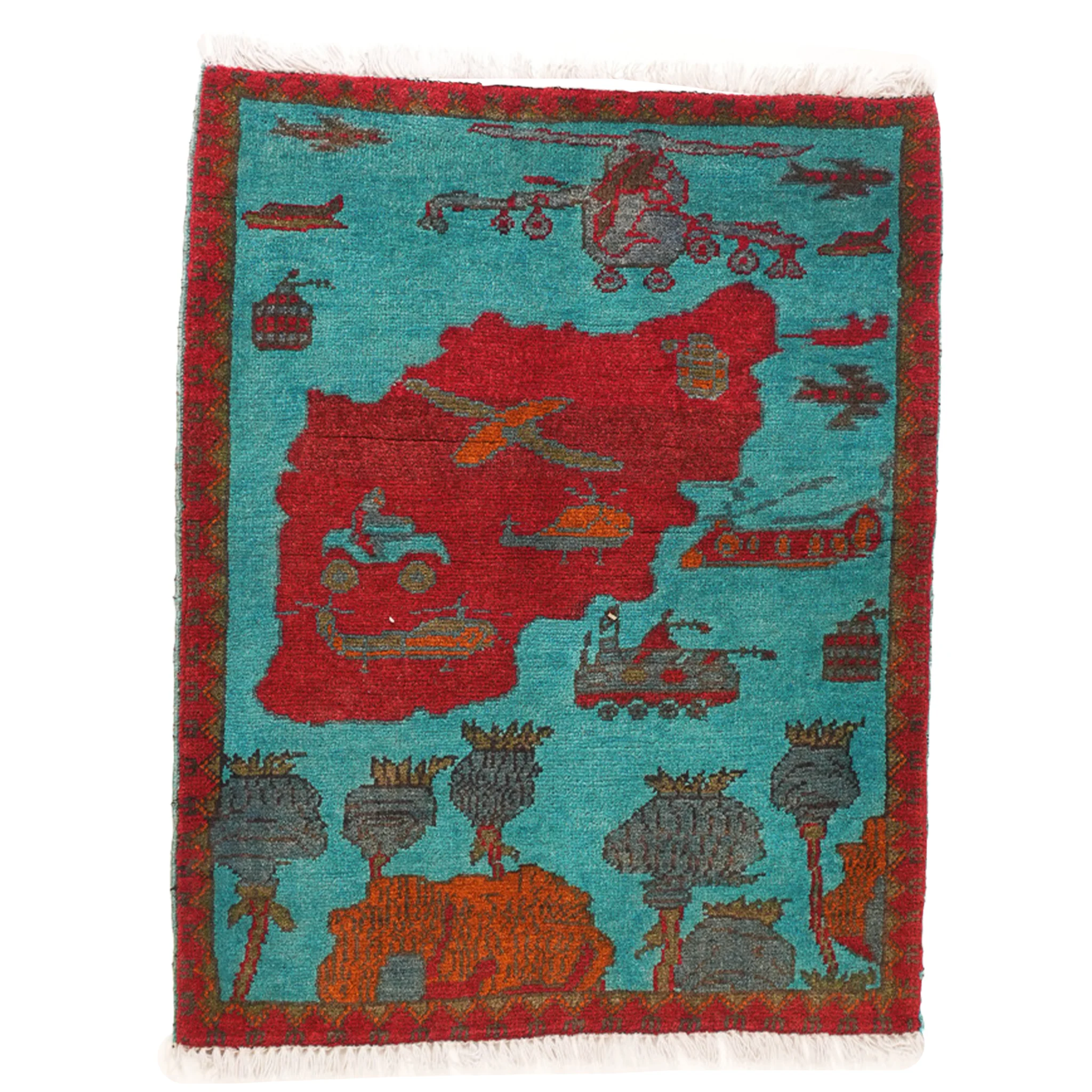 Soviet Afghan War Map Afghan Rug - Image 4