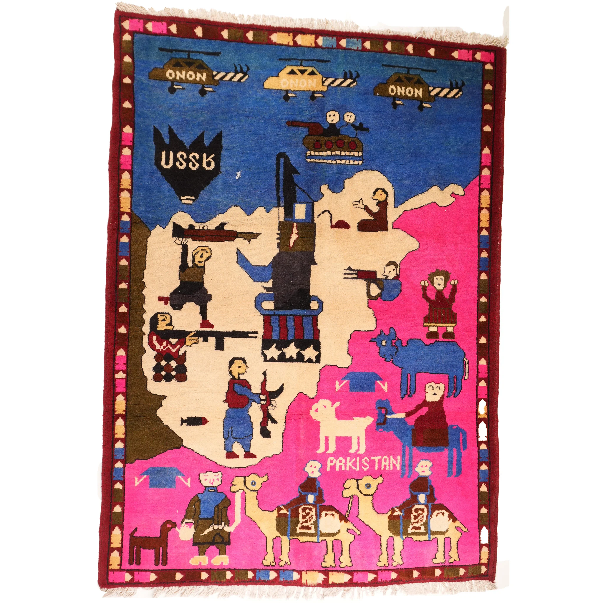 Soviet Afghan War Map Afghan Rug - Image 7