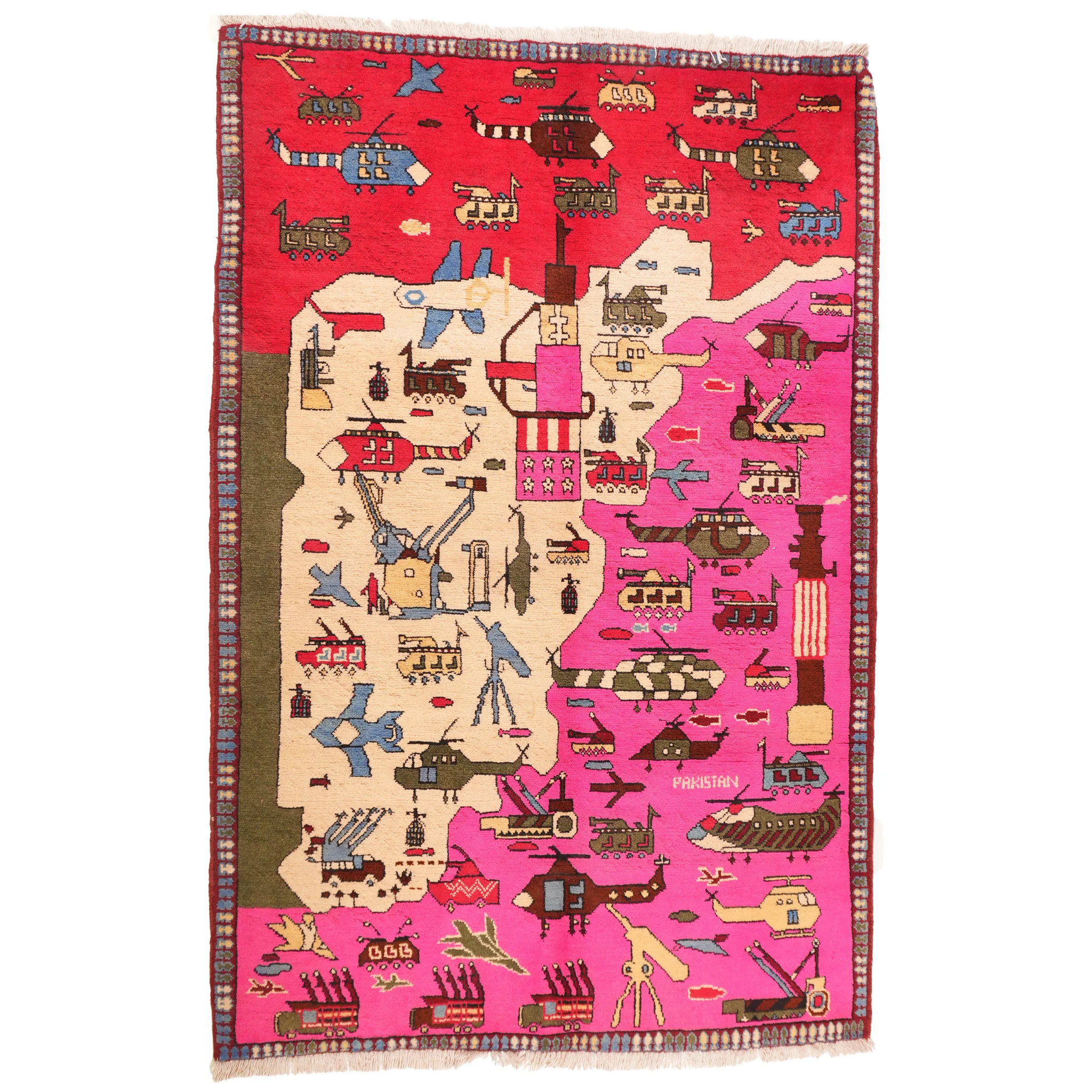 Soviet Afghan War Map Afghan Rug - Image 9