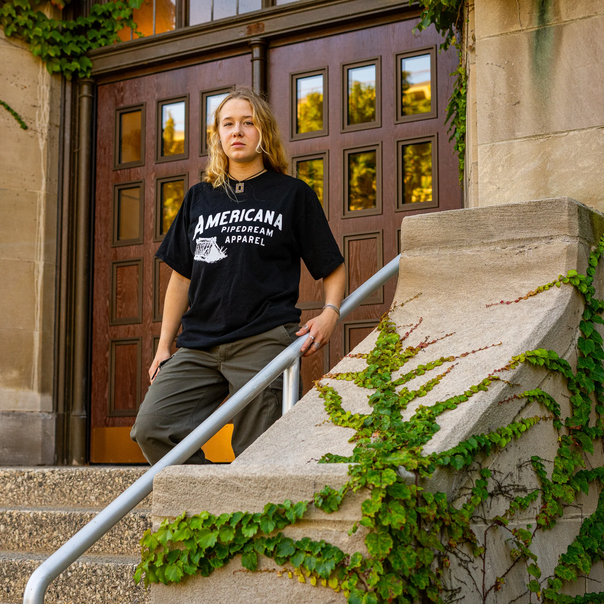 USA-Made Americana Pipedream Tee in Black - Image 6